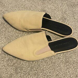 Jenni Kayne tan faux suede mules - size 38